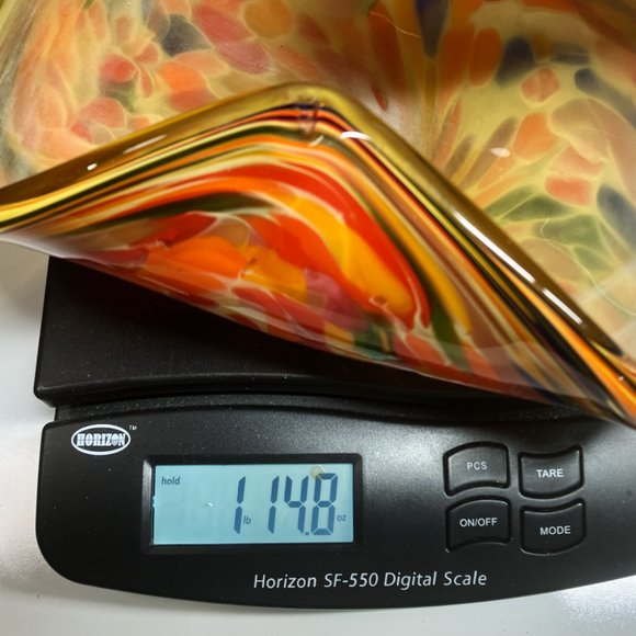 VTG Murano White Crystal Mélange Swirl Hand Made Art Glass Centerpiece Italy - Picture 9 of 11